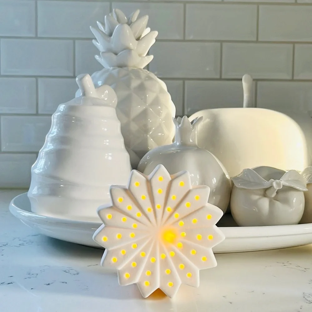 Crate&Barrel Small White Light Up Snowflake